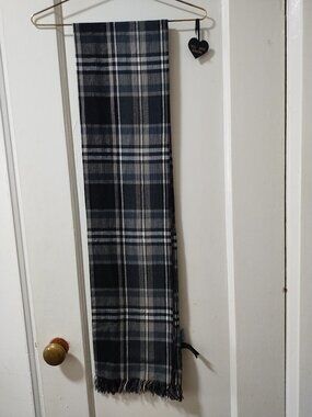 long cotton plaid scarf or wrap